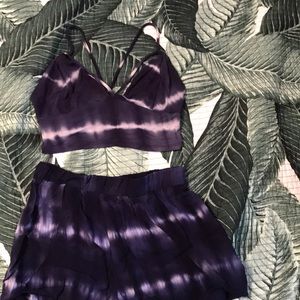Navy blue tie dye set